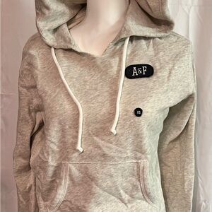 Abercrombie & Fitch Cream Hoodie with Logo Patch